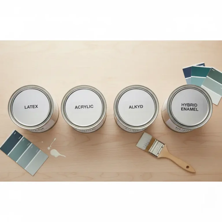 Four types of paint you can use on oil based paint: latex, acrylic, alkyd, and hybrid enamel