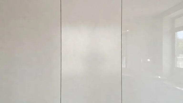 Satin vs matte vs gloss paint finish comparison on three wall panels showing sheen and light reflection