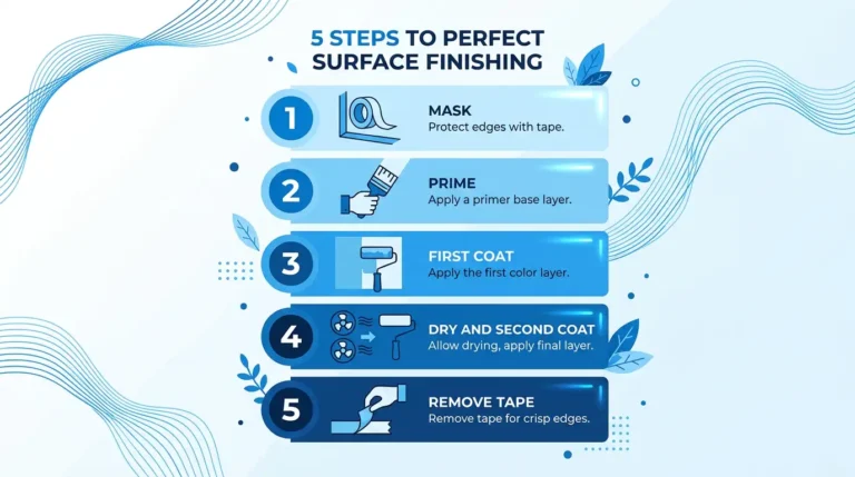 5 steps to paint aluminum siding mask, prime, first coat, dry and second coat, remove tape