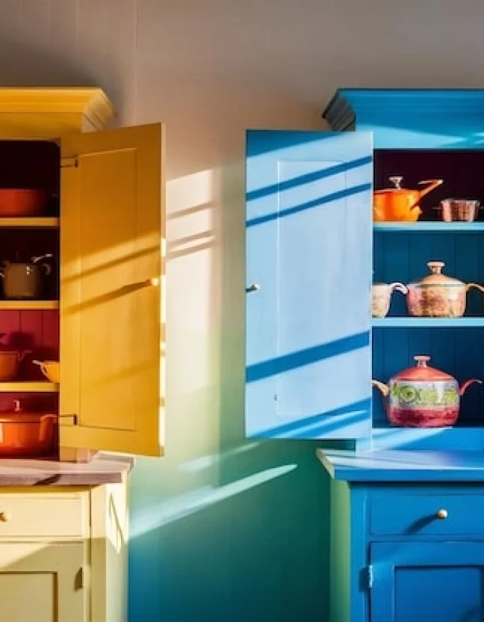 A side-by-side look at painted vs stained cabinets, highlighting differences in cabinet finish, wood grain visibility, color options, maintenance, and overall kitchen style.